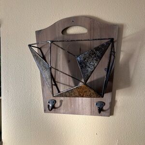 Rustic Brown and Black Wall Hook Organizer